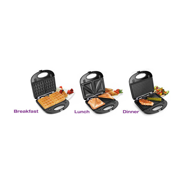 Salton 3in1 Grill Sandwich and Waffle Maker & Reviews Wayfair